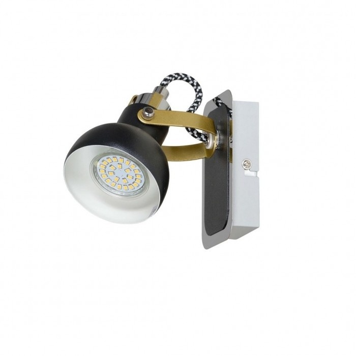 Spot aplicat Pixi, 1xGU10, IP20, negru+crom, Kobi