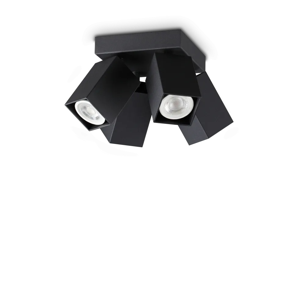 Spot Dynamite patrat 4xGU10, negru, Ideal Lux