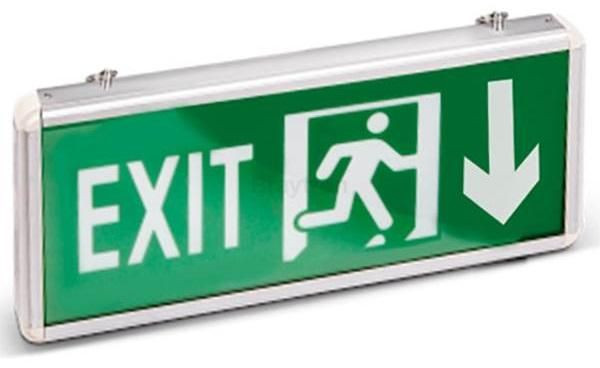 Lampa emergenta LED EXIT jos, 3W, cu acumulator, Braytron