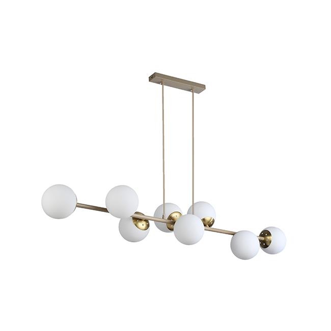 Lustra Bali 8xE27, 120 cm, IP20, bej+aurie, Masterled