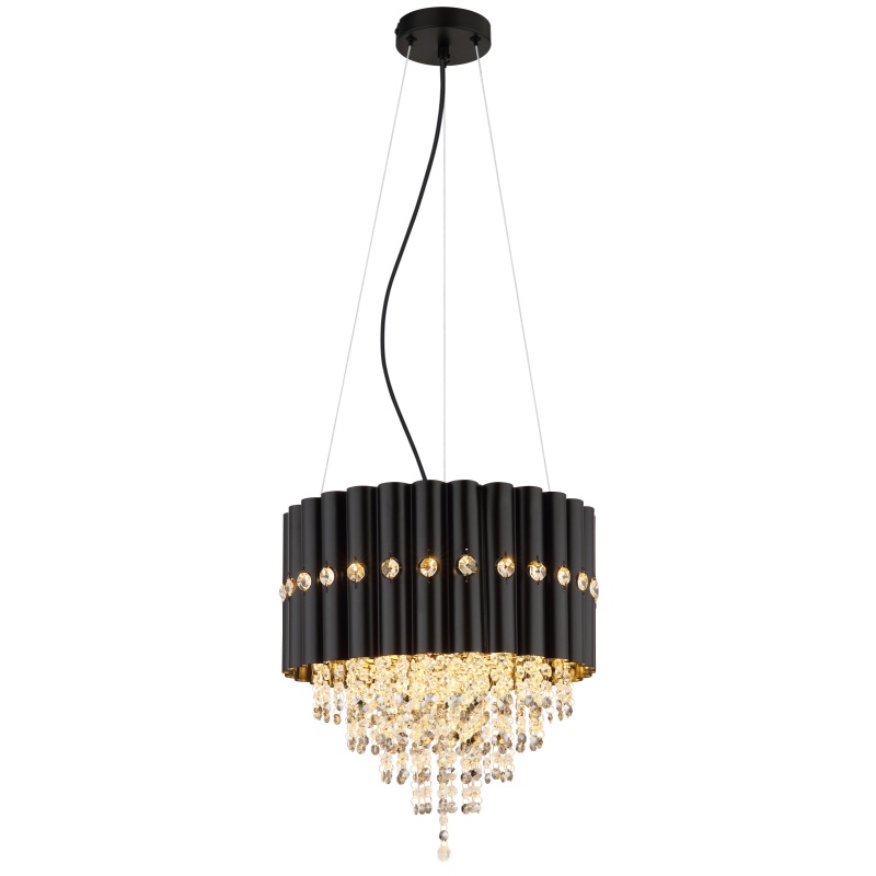 Lustra Eleos 3xE27, Ø40 cm, neagra mat, Globo Lighting
