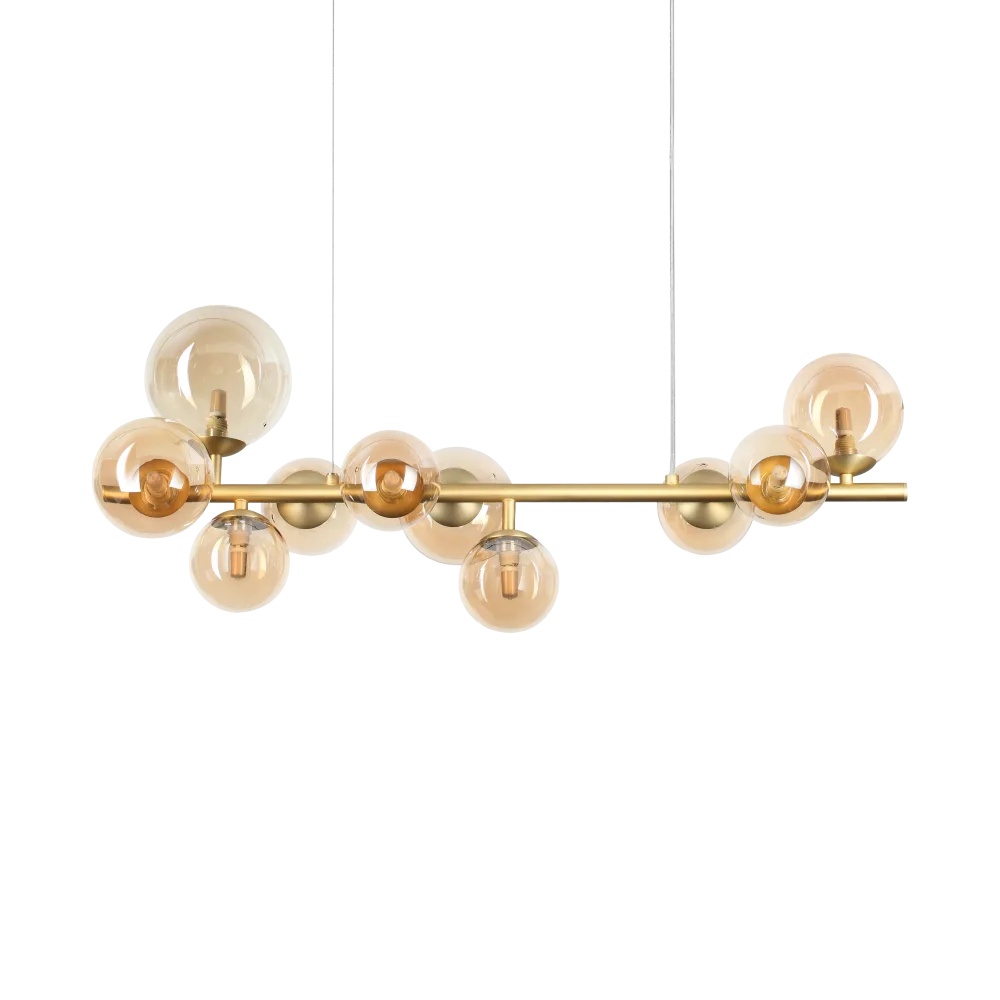 Lustra Perlage, 10xG9, IP20, ambra, Ideal Lux