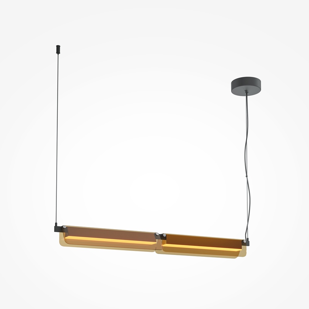 Pendul LED Flat, 20W, lumina calda (3000K), negru, Maytoni