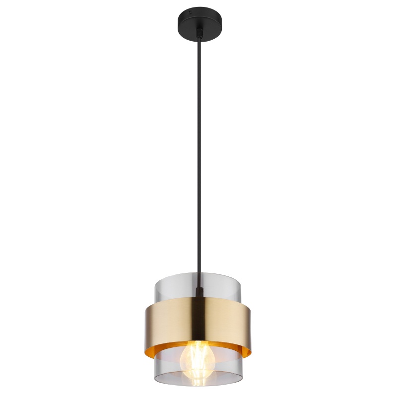 Pendul Milley, 1xE27, IP20, negru/auriu, Globo Lighting
