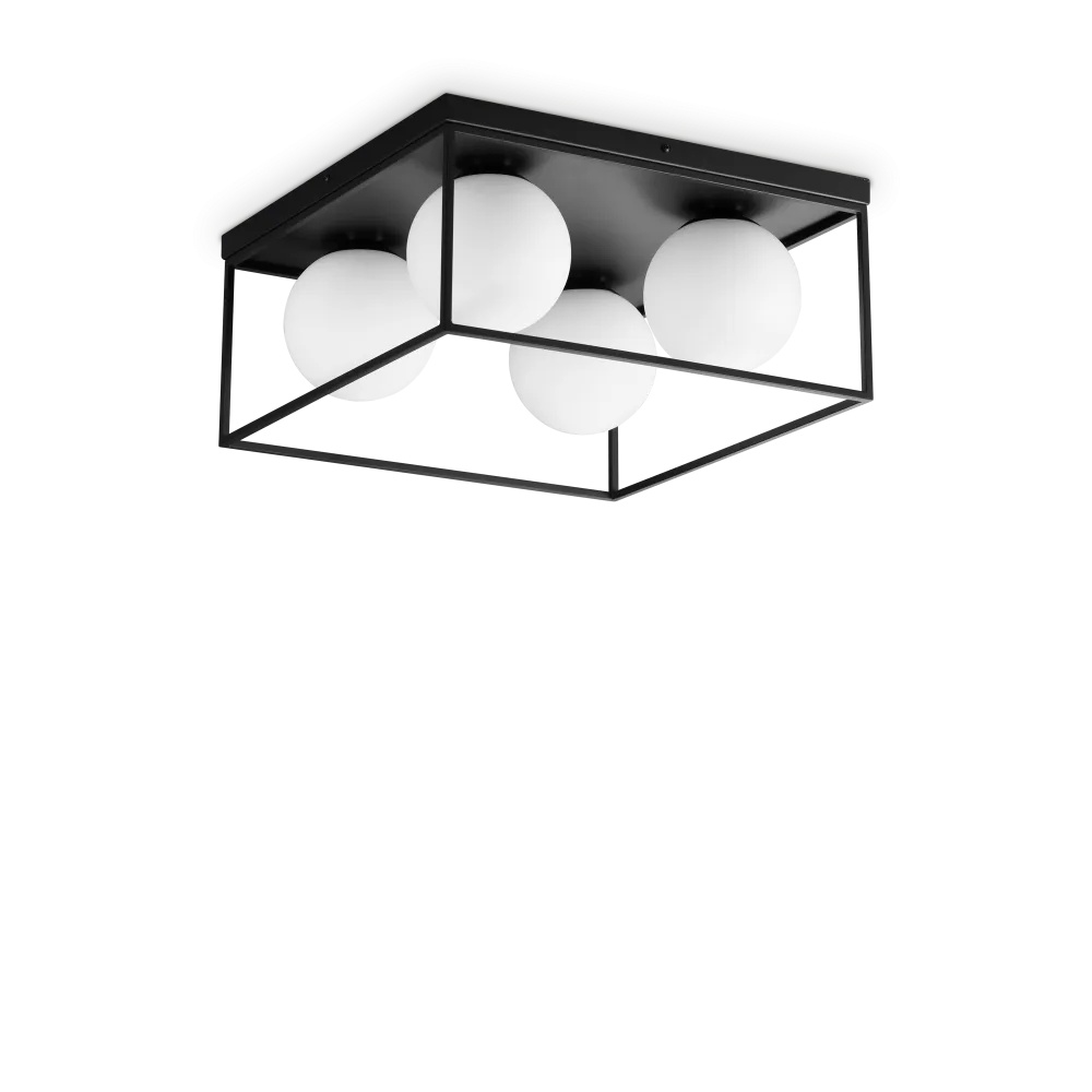 Plafoniera Lingotto 4xE14, IP20, neagra, Ideal Lux
