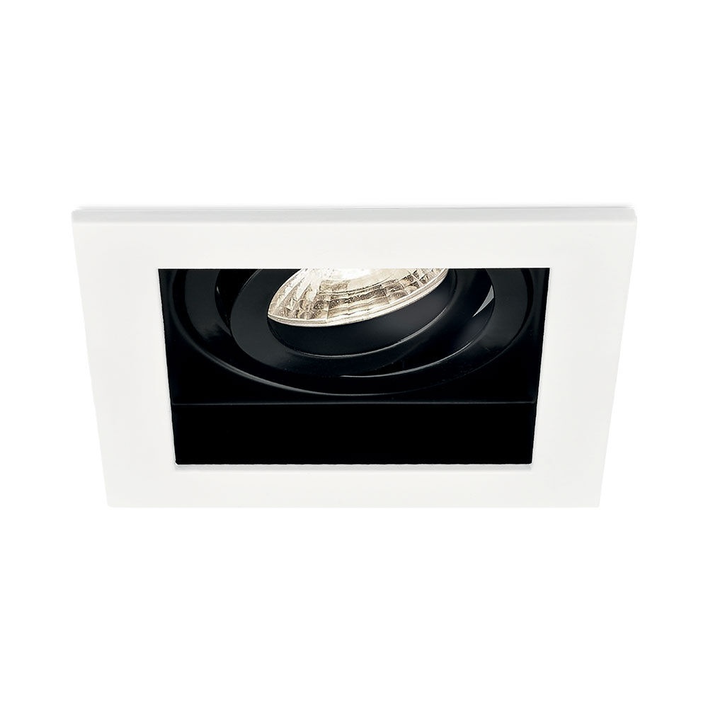 Spot incastrat patrat, metal, alb-negru, IP20, Braytron