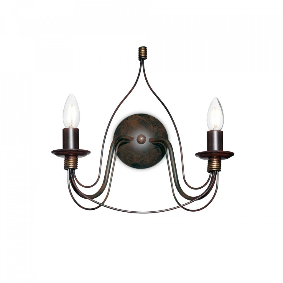 Aplica Corte 057200, 2xE14, ruginie, IP20, Ideal Lux