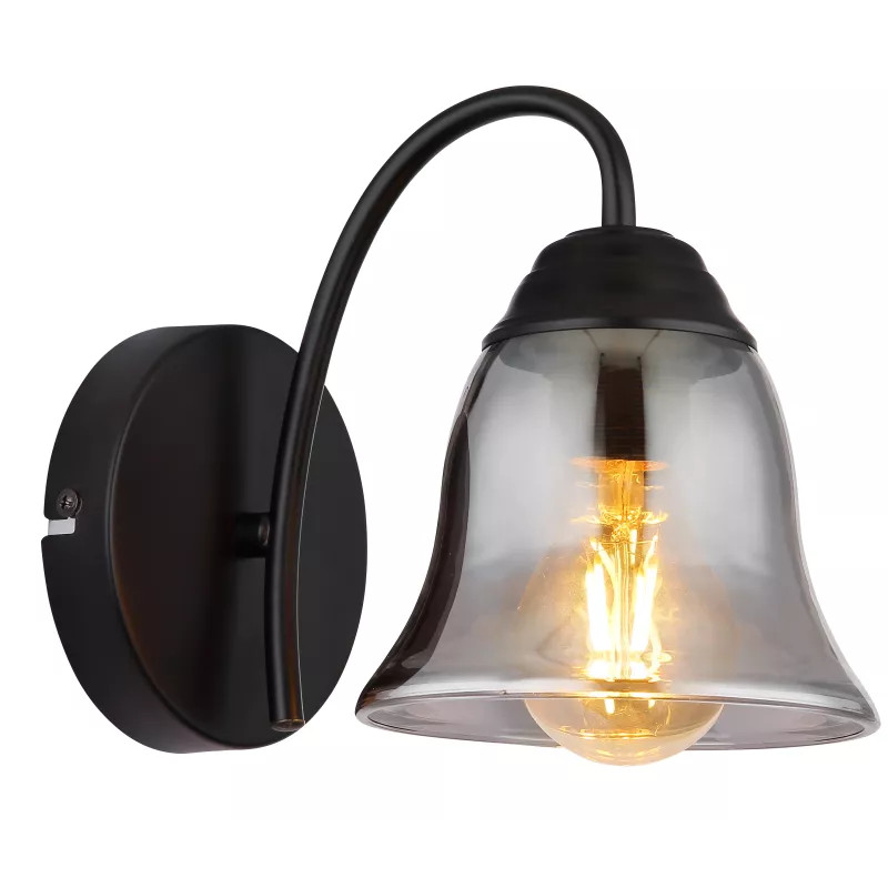 Aplica Gonny 60298W, 1xE27, fumurie+neagra, IP20, Globo