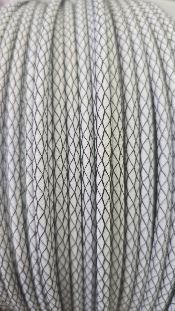 Cablu Textil Alb-Negru tip plasa 2x0,75