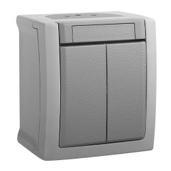 Comutator simplu IP54 Pacific Panasonic, PT, gri