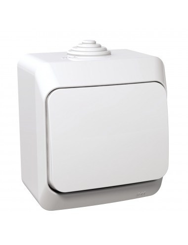 Intrerupator simplu, IP44, alb, Schneider Cedar
