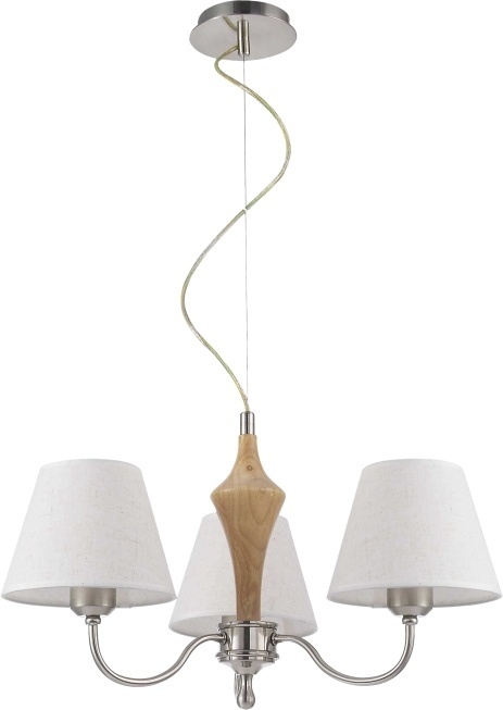 Lustra Fausta 3xE27, gri + lemn + crom, IP20, Klausen