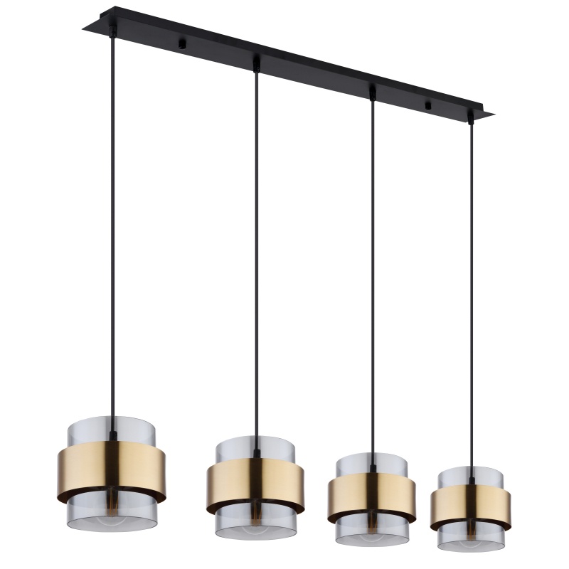 Lustra Milley, 4xE27, IP20, negru/auriu, Globo Lighting