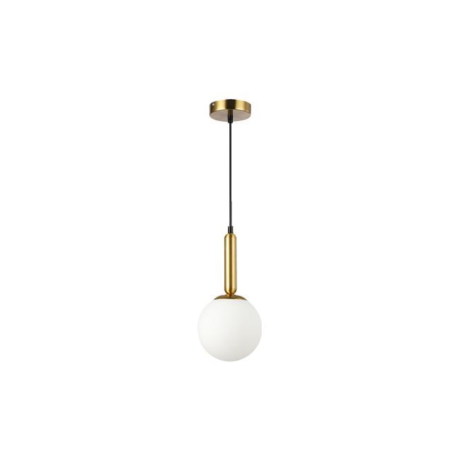 Pendul Bali 1xE27, Ø15 cm, IP20, sticla, auriu, Masterled