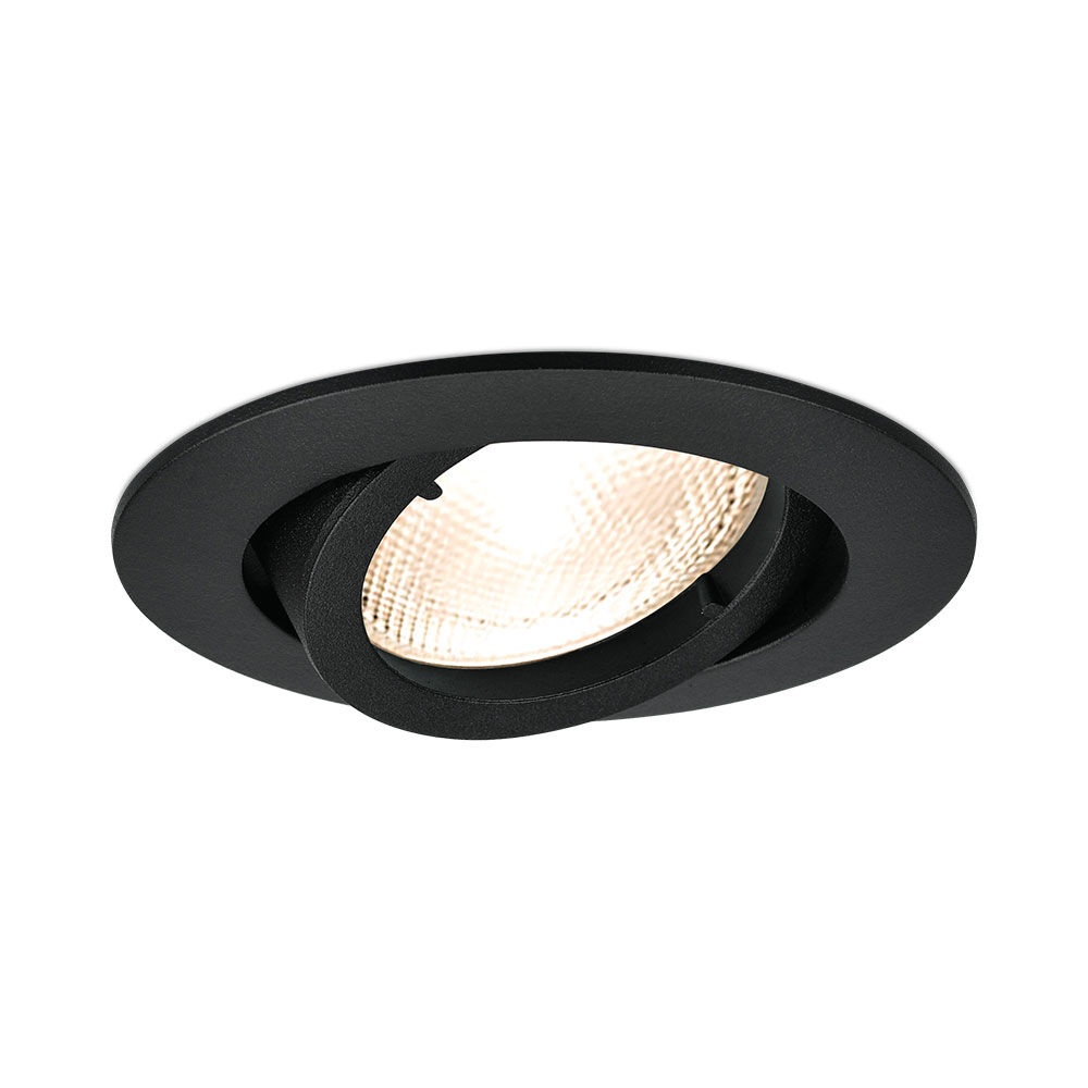 Spot incastrat rotund, aluminiu, negru, IP20, Braytron