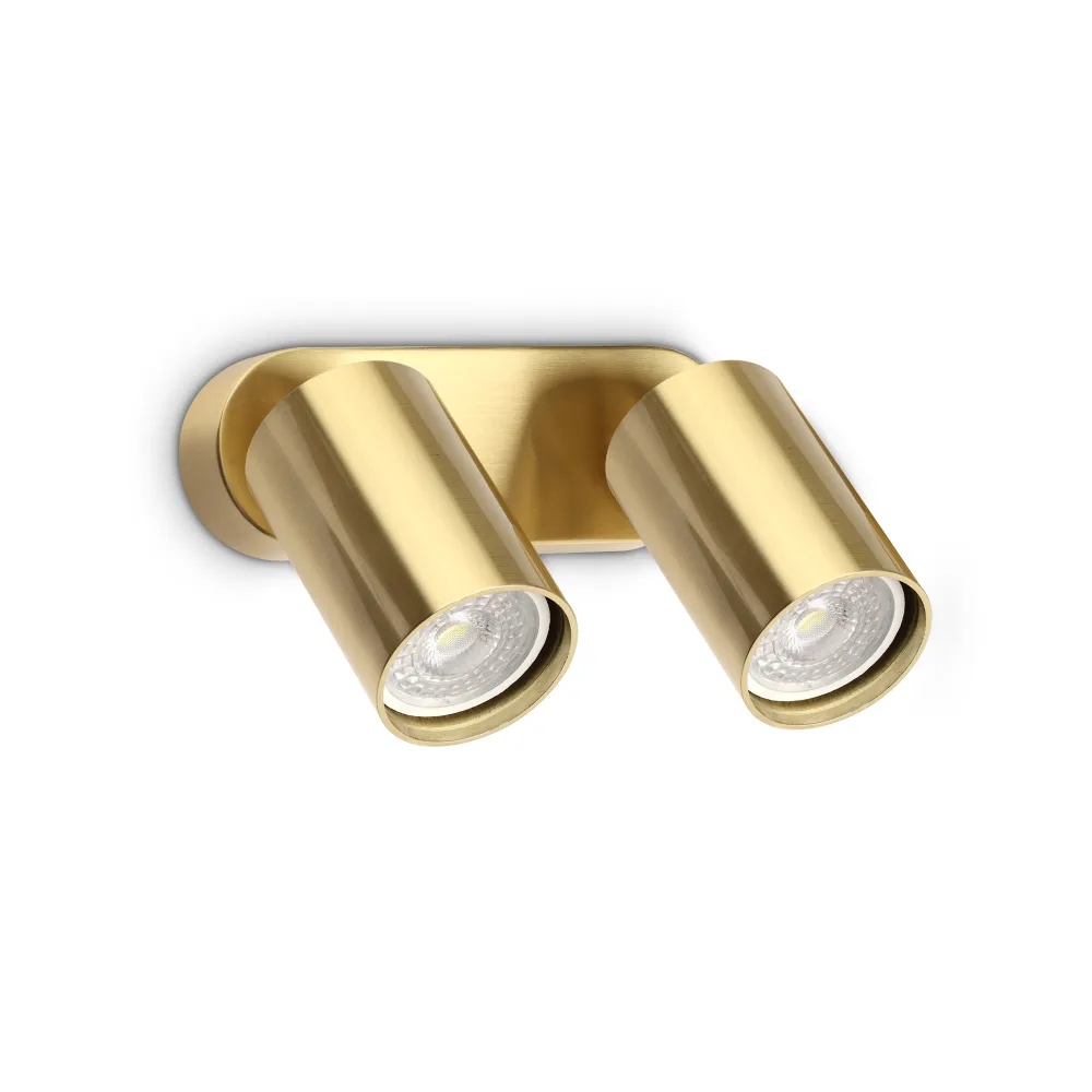 Spot linear Dynamite rotund 2xGU10, auriu, Ideal Lux