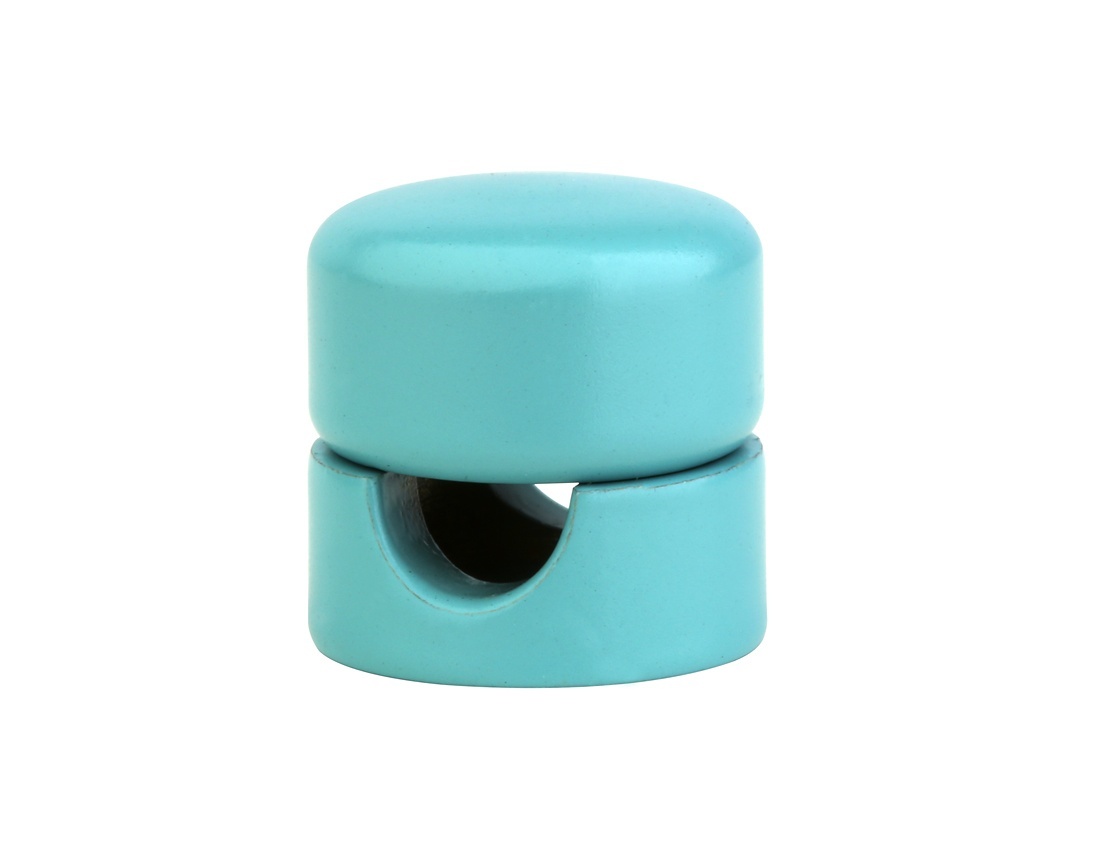 Suport cablu textil, 2x0.75 mm, metal, turcoaz