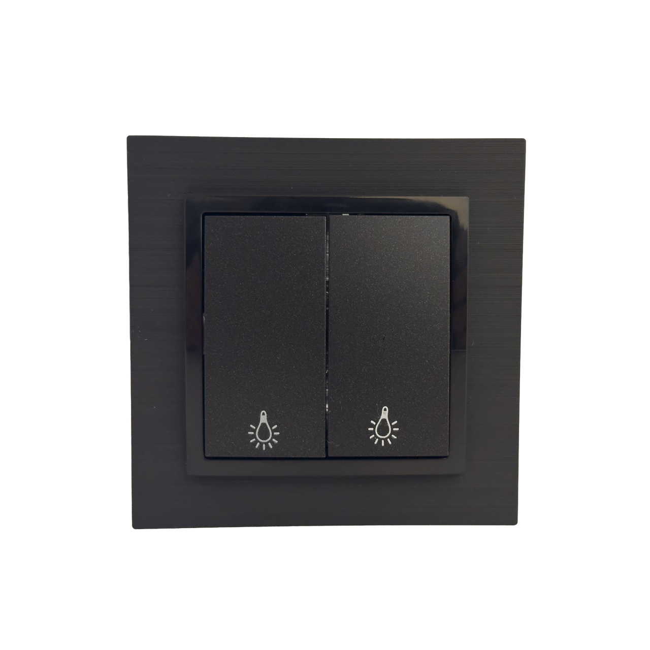 Intrerupator dublu cu revenire, negru, 10A, Olbia Titan