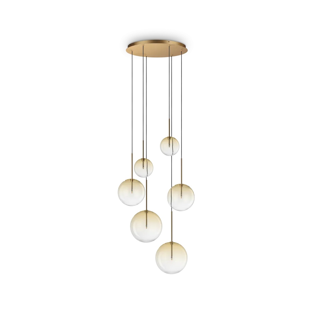 Lustra Equinoxe 6xG4, Ø650mm, IP20, ambra, Ideal Lux