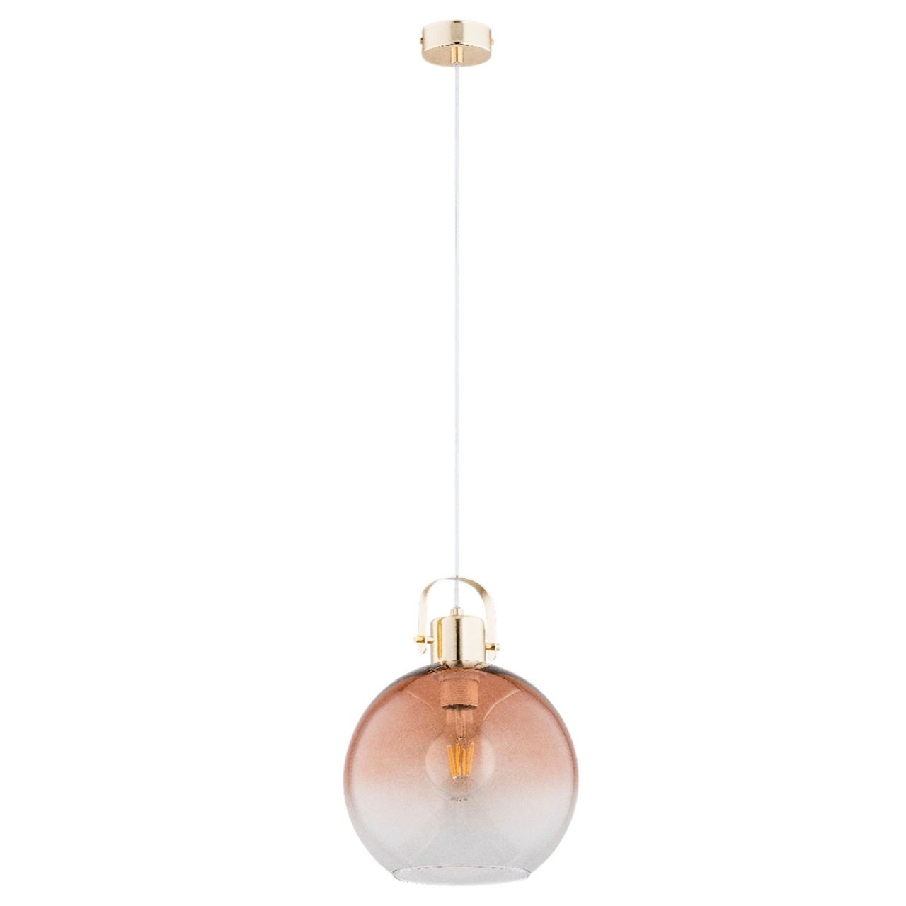 Pendul Sigmund 1xE27, auriu + ambra, IP20, Klausen