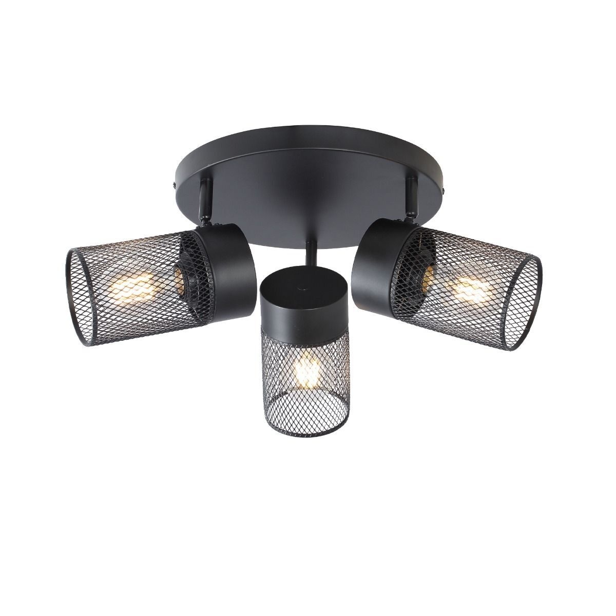 Plafoniera Obscur PL3, 3xE27, neagra, Klausen