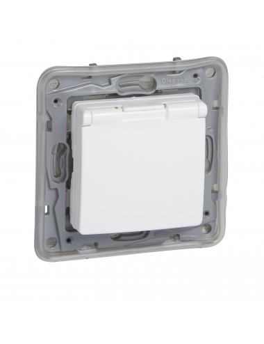 Priza simpla cu capac, 16A, IP44, alba, Legrand Niloe