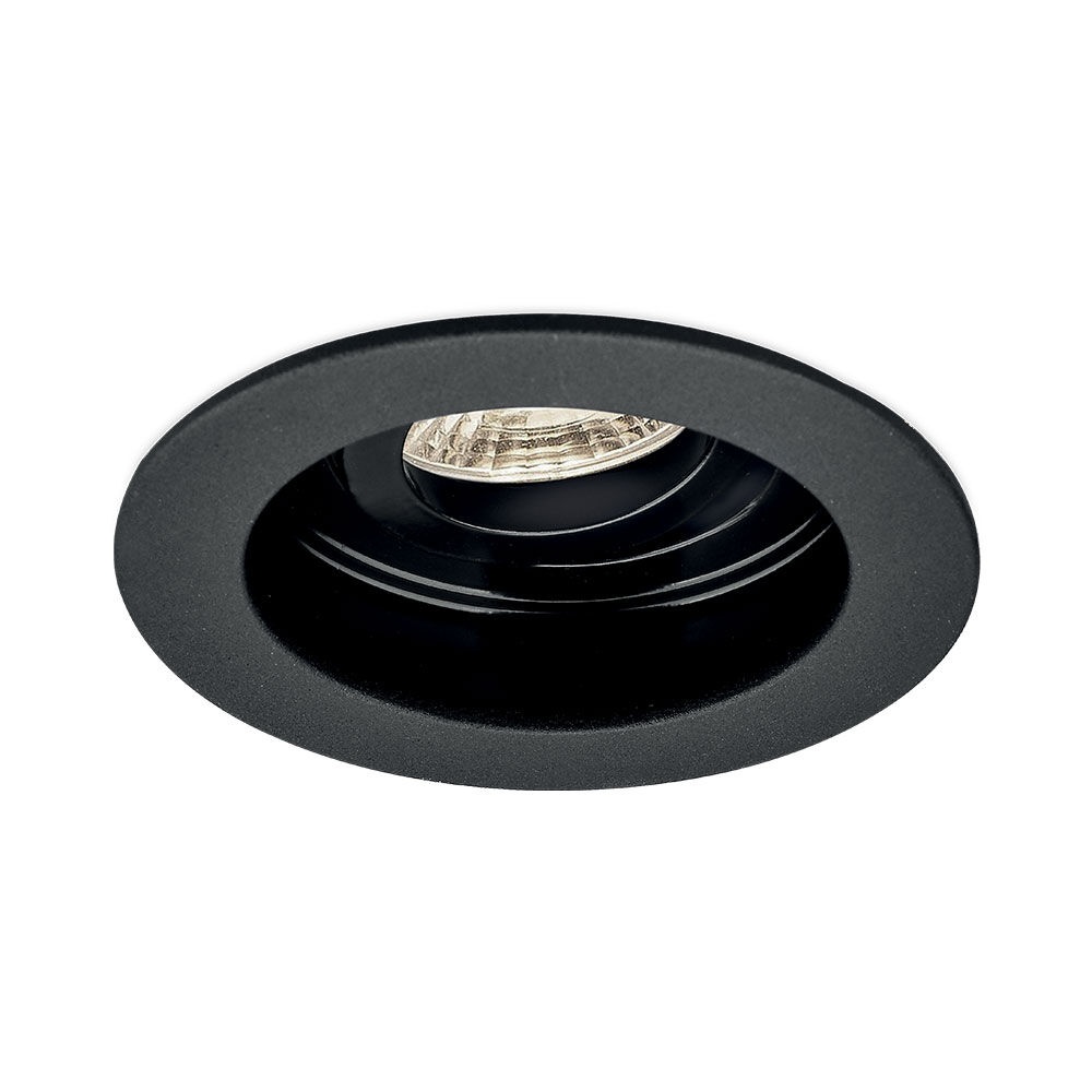 Spot incastrat rotund, metal, negru, IP20, Braytron