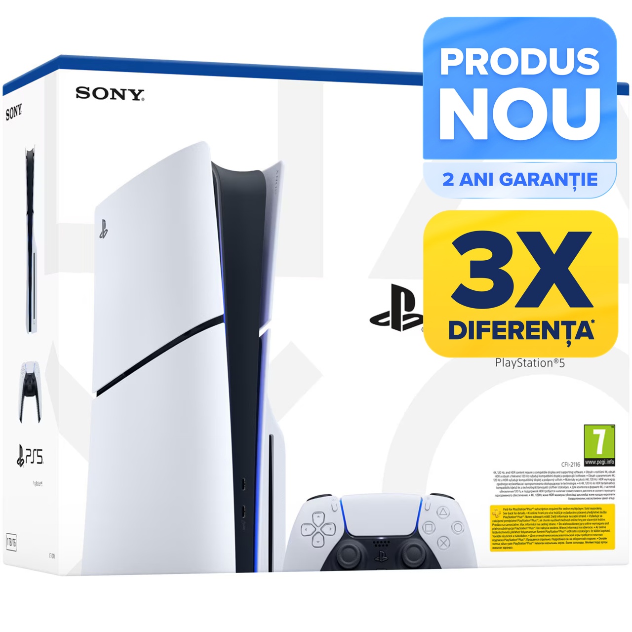 Consola PlayStation 5 Slim (PS5) 1TB, E-Chassis, White