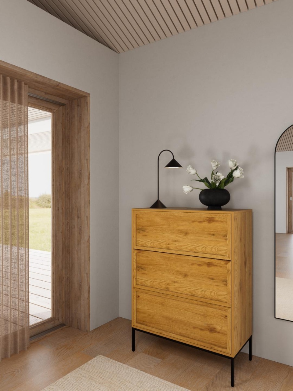 Comoda Palmdale, Natural, 110x80x40 cm