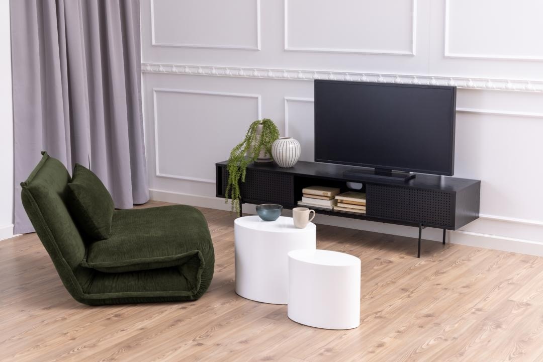 Comoda TV Angus, Negru, 44.5x180x40 cm