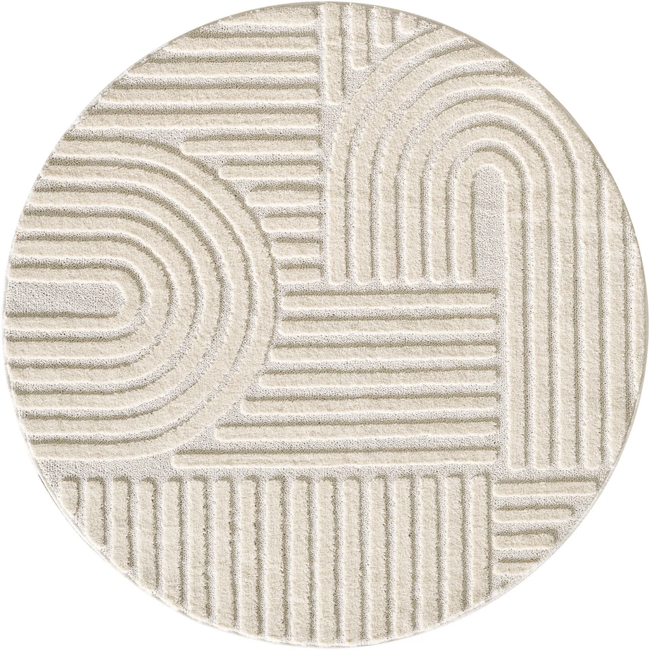 Covor rotund Art Crem boho 160x160 cm