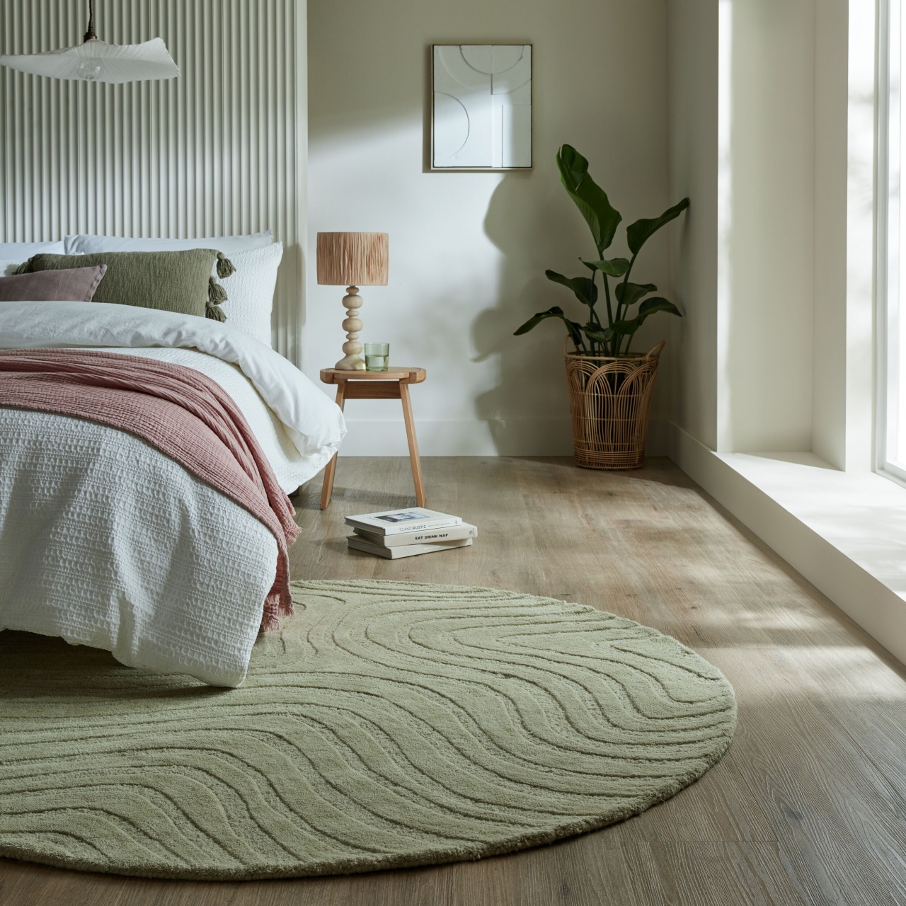 Covor rotund Mesmerise Verde 160x160 cm, Flair Rugs