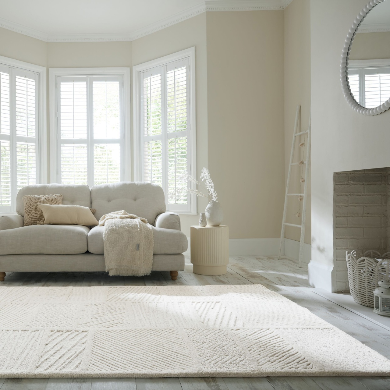 Covor Sculptured Blocks Alb 200x300 cm