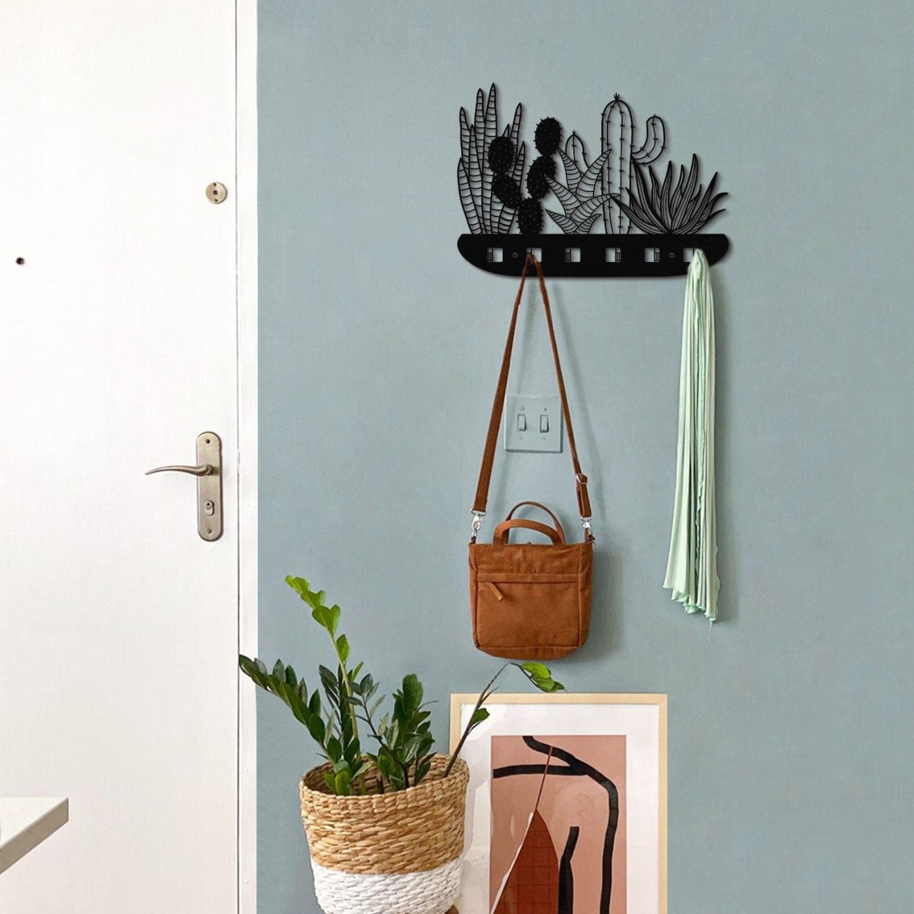 Cuier Cactus APT612 Negru 68x44 cm
