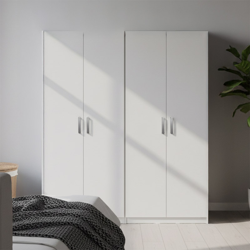Dulap cu 4 usi, Athos I, V1, Alb, 160x42x180 cm