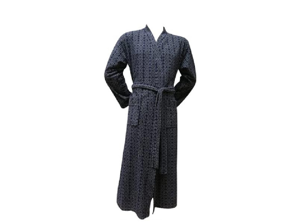 Halat de Baie Tricotat, Unisex, Puzzle Navy