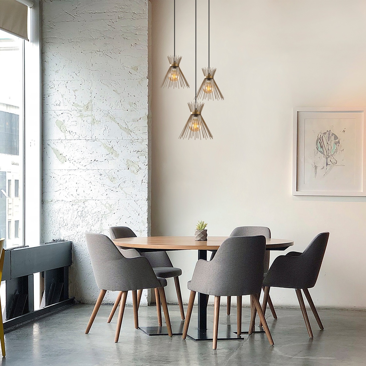 Lustra Kirpi Auriu 63x63x128 cm