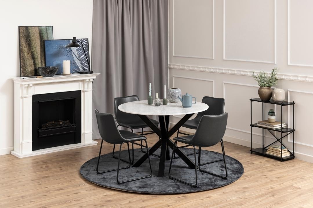 Masa dining Heaven, Alb, 75.5x110x110 cm