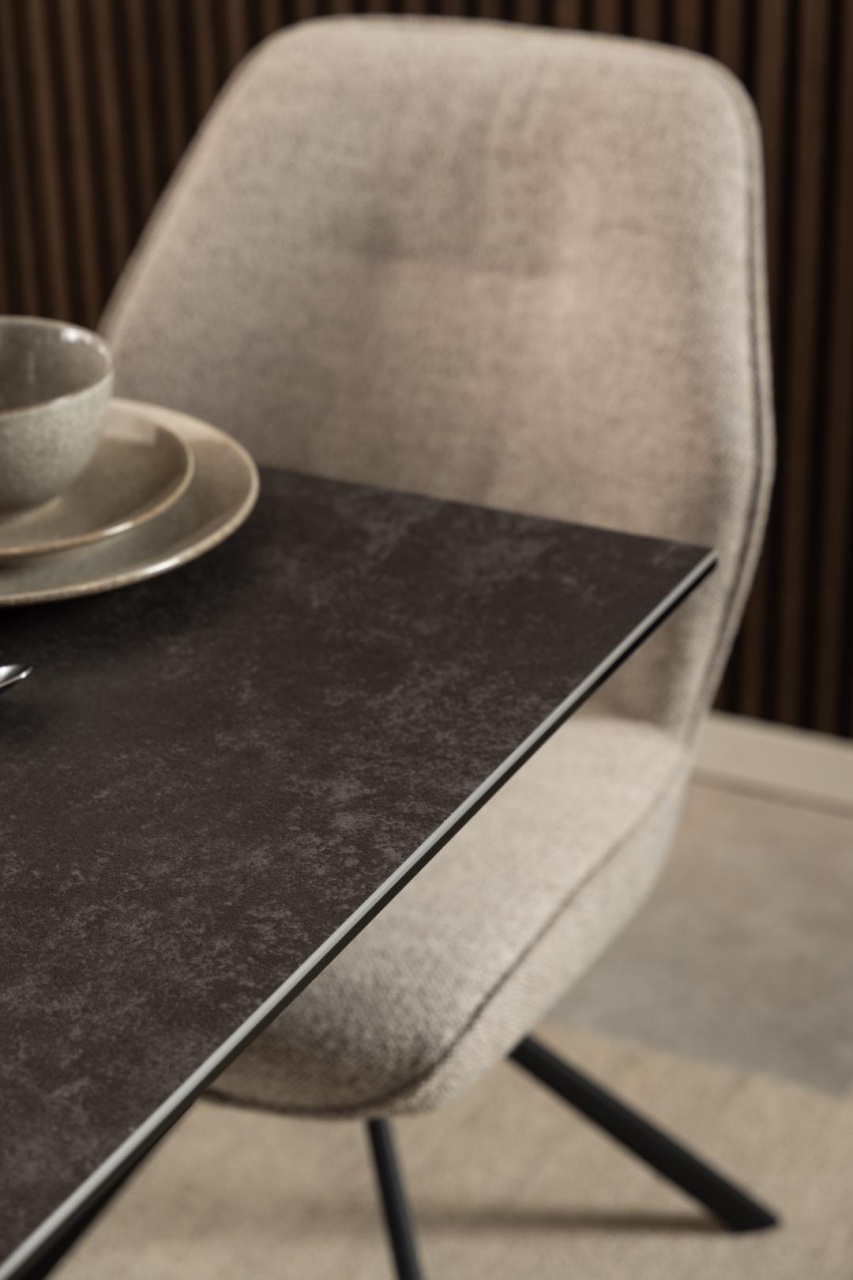 Masa dining Heaven, Negru, 75.5x135x80 cm