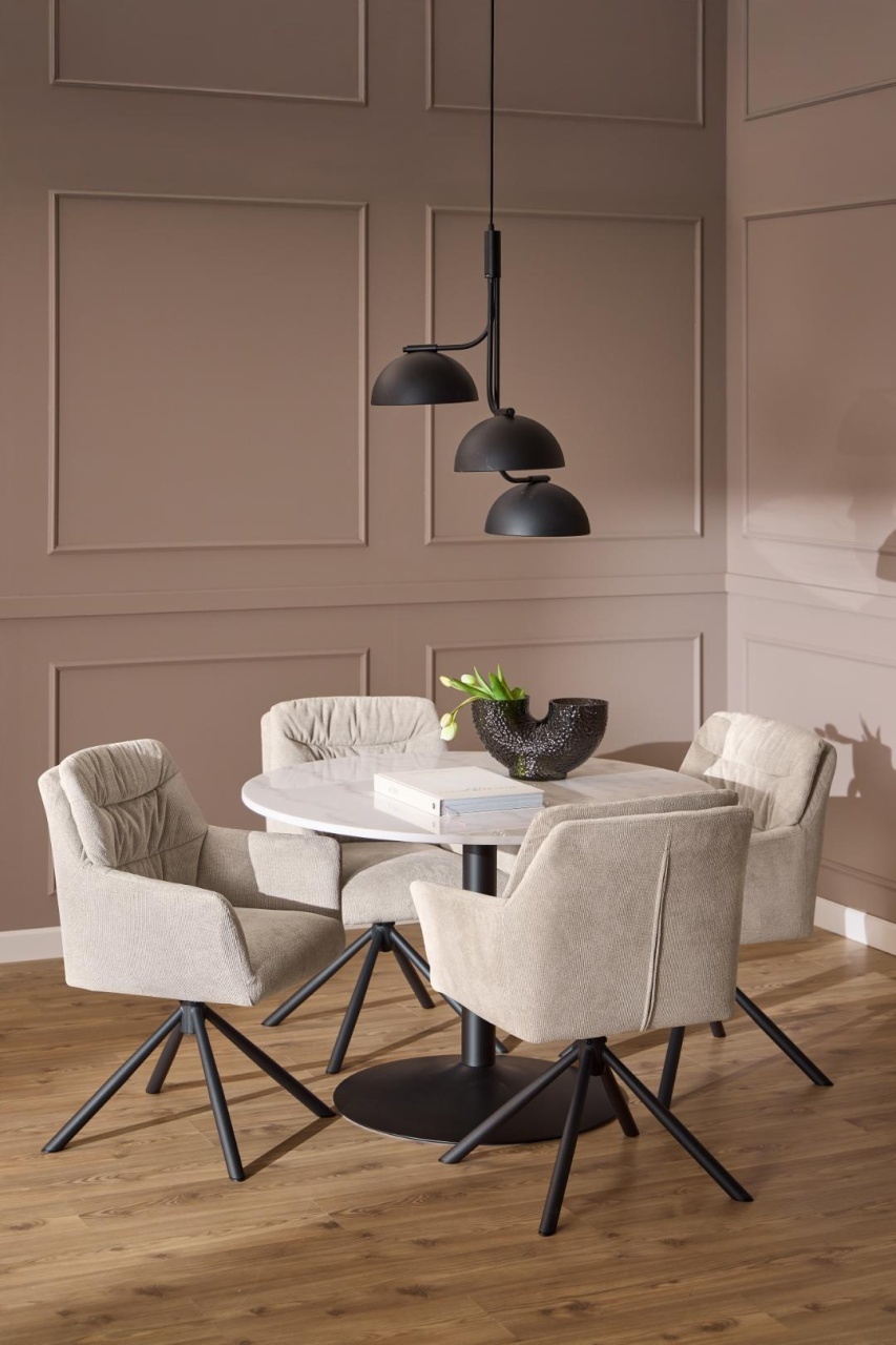 Masa dining Tarifa, Negru mat, 75x110x110 cm