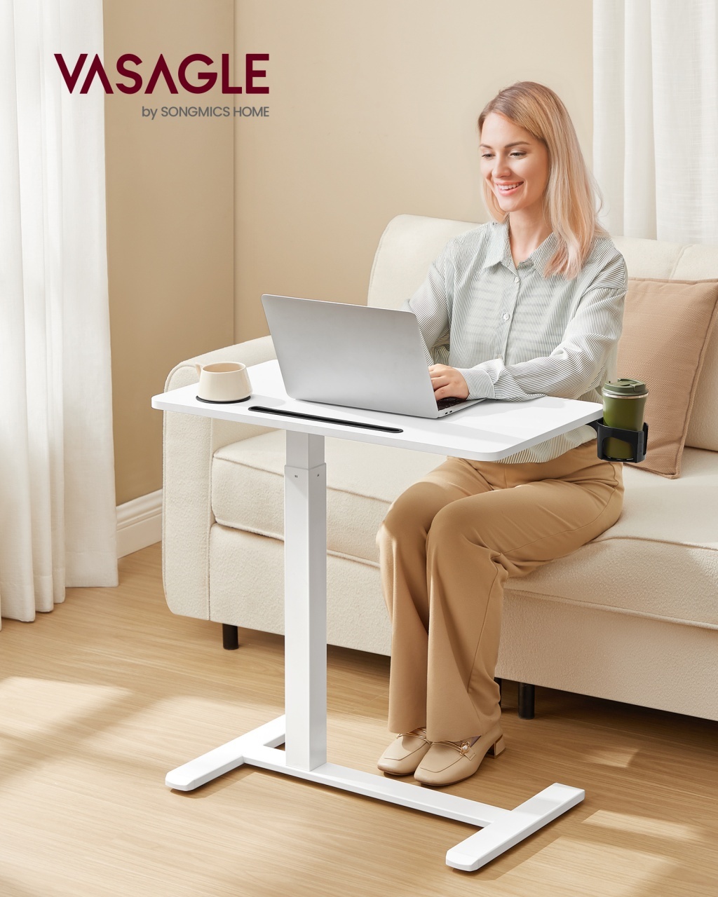 Masuta de laptop Vasagle Alb 70x40x102 cm