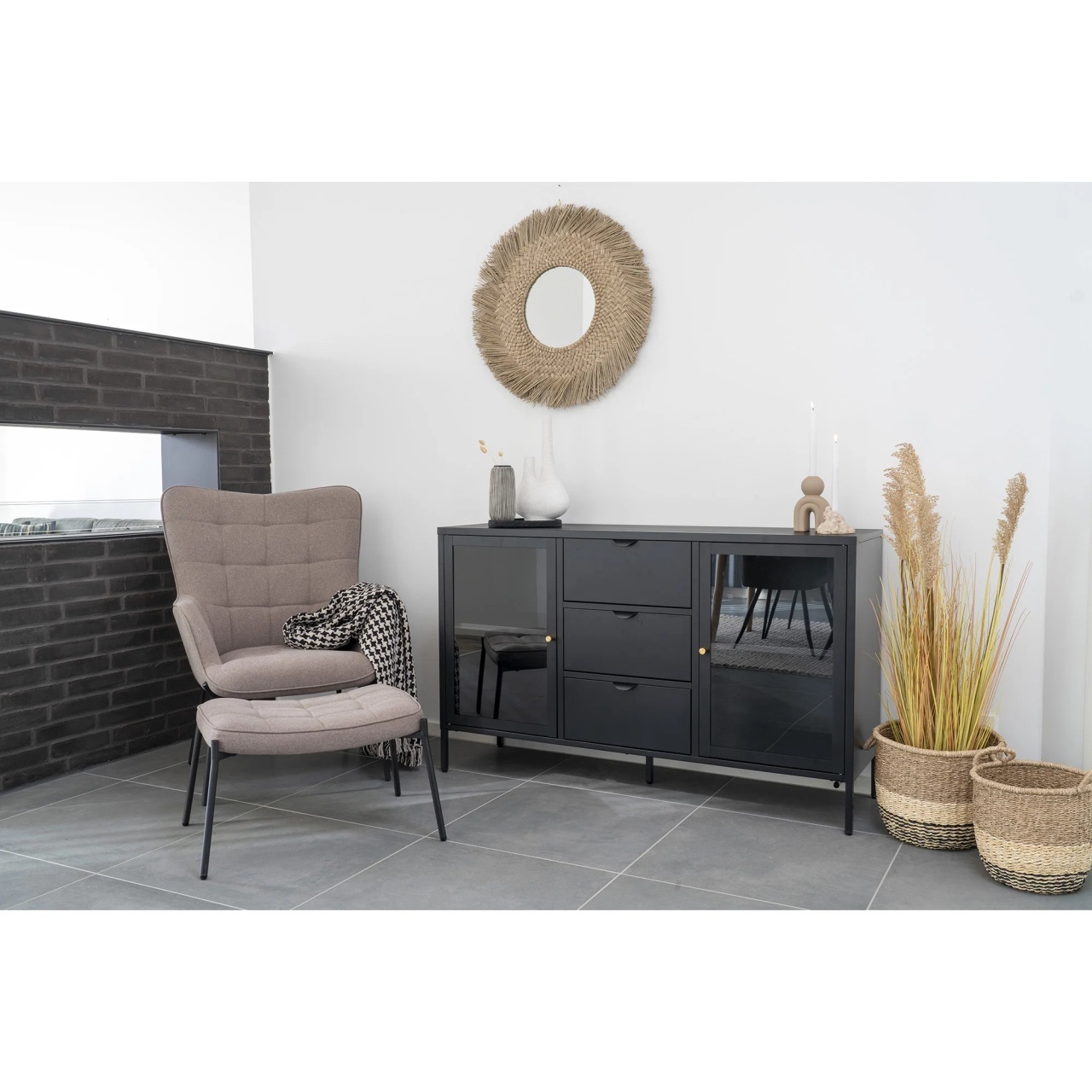 Pled Side, Negru, 180x130 cm