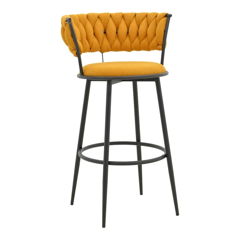 Scaun de bar Alkia I Galben 50x56x95 cm