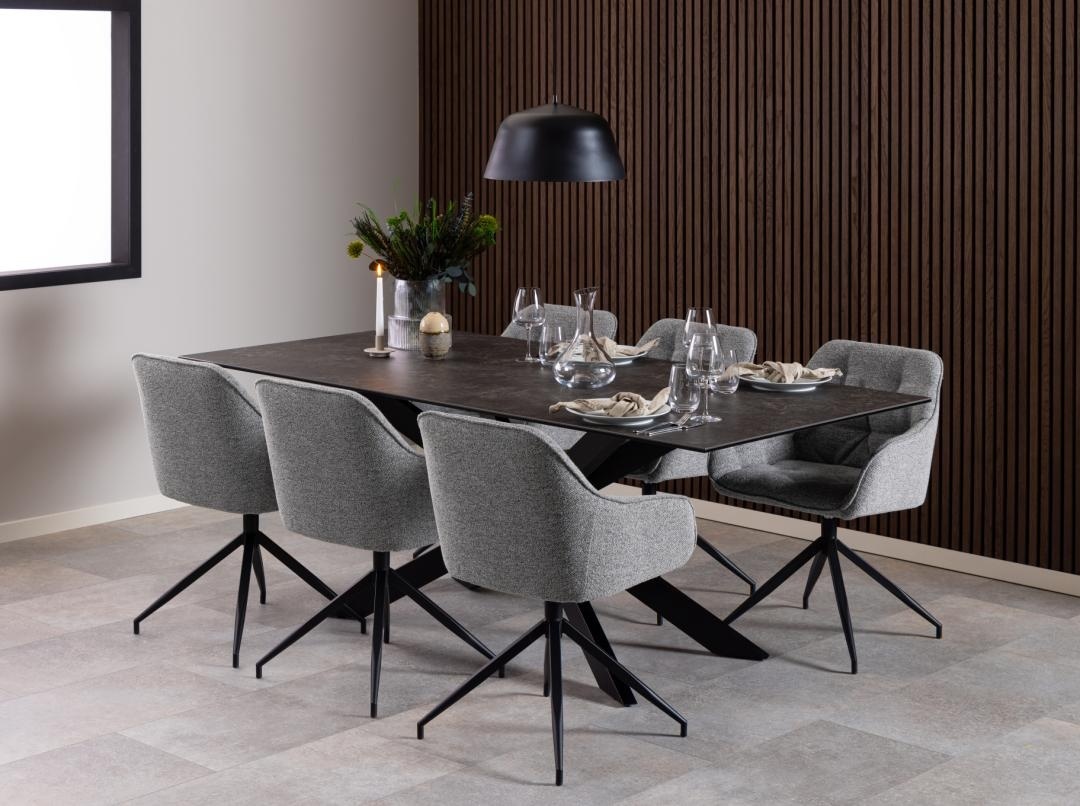 Scaun dining Brooke, Gri, 82x57x54.5 cm