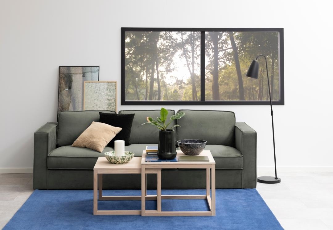 Set 2 piese Masute de cafea Cornus, Alb, 50x70x70 cm