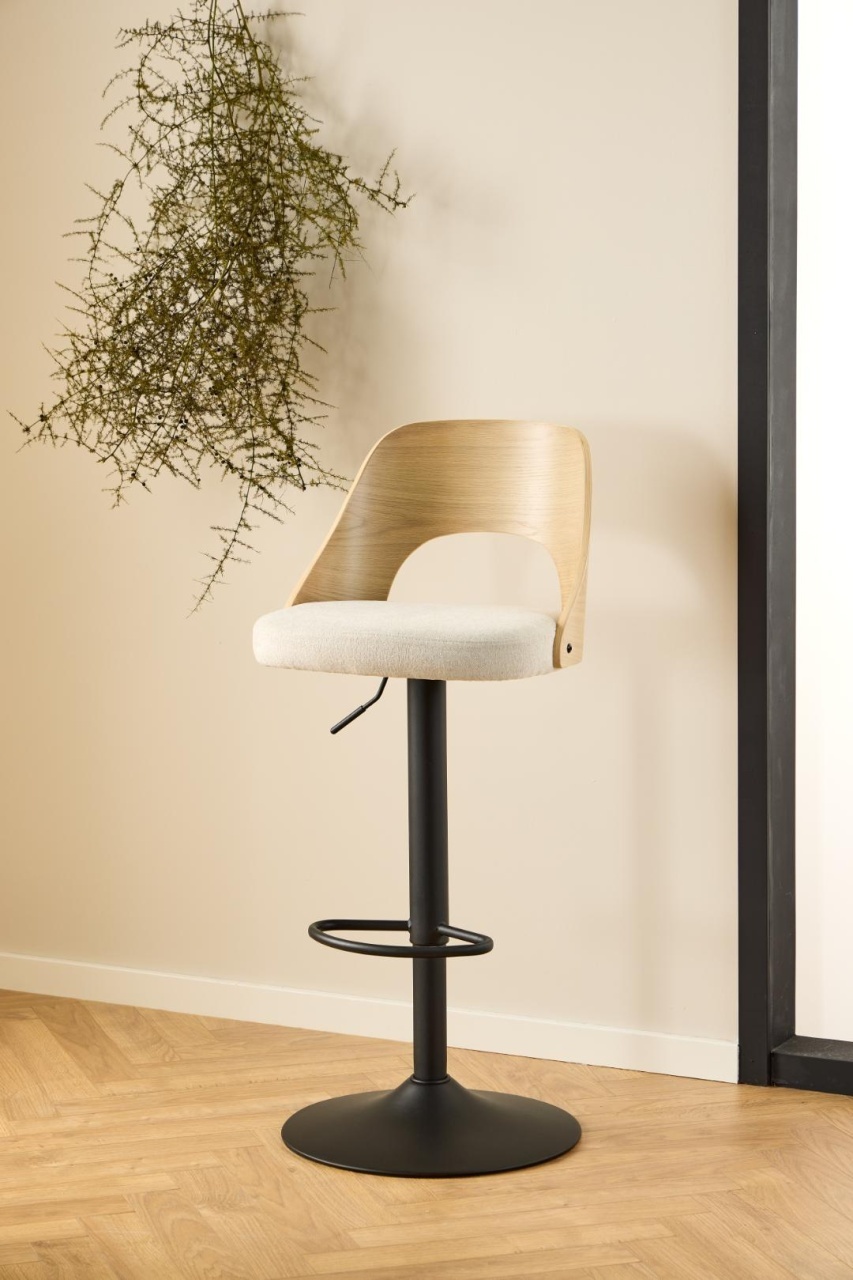 Set 2 piese Scaune de bar Lucy, Bej, 113x47x50.5 cm