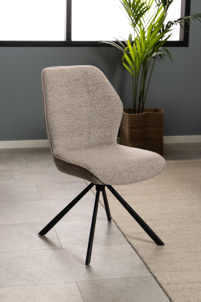 Set 2 piese Scaune dining Aura, Bej, 88.5x51x61.5 cm