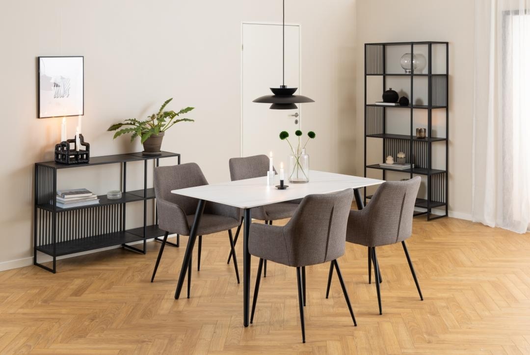 Set 2 piese Scaune dining Lizzy, Gri, 85x59x59 cm