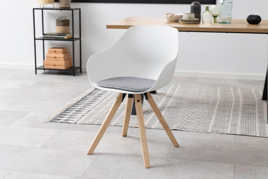 Set 2 piese Scaune dining Tina, Gri, 80.5x56.5x53 cm