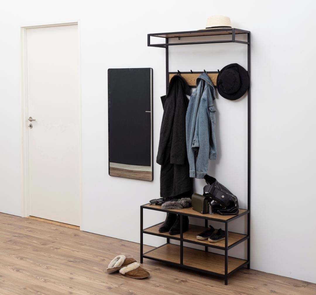 Suport umerase Seaford, Negru, 185x77x40 cm